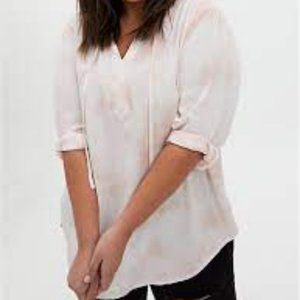 Torrid Dusty Coral Tie-Dye Peasant Top 1X NWT